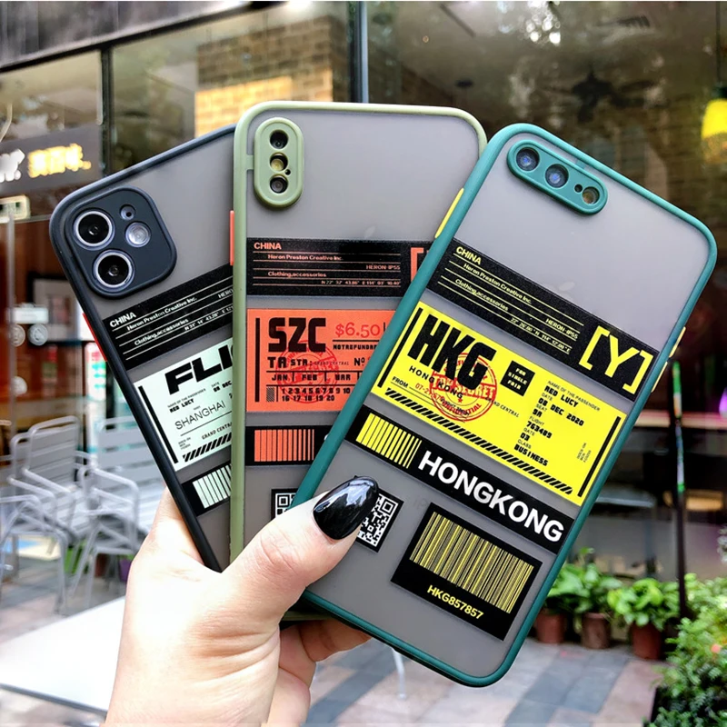 

Camera Len Full Protection Ticket label Phone Case For iPhone 11 12 Pro X XR XS Max Mini 7 8 Plus Shockproof Silicon Frame Cover
