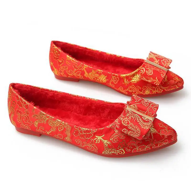 Женская свадебная Тканевая обувь большого размера женские балетки на плоской