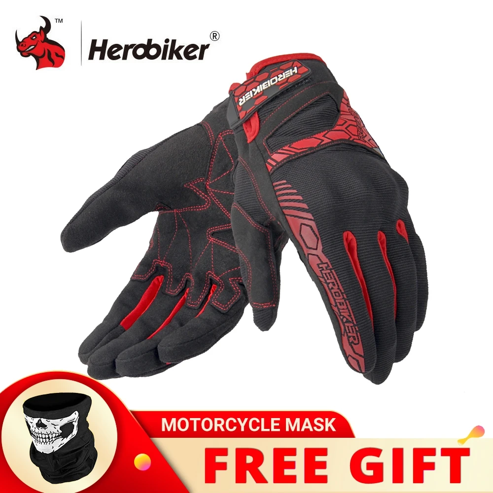 HEROBIKER мотоциклетные перчатки летние дышащие Guantes Moto сенсорный экран мотокросса