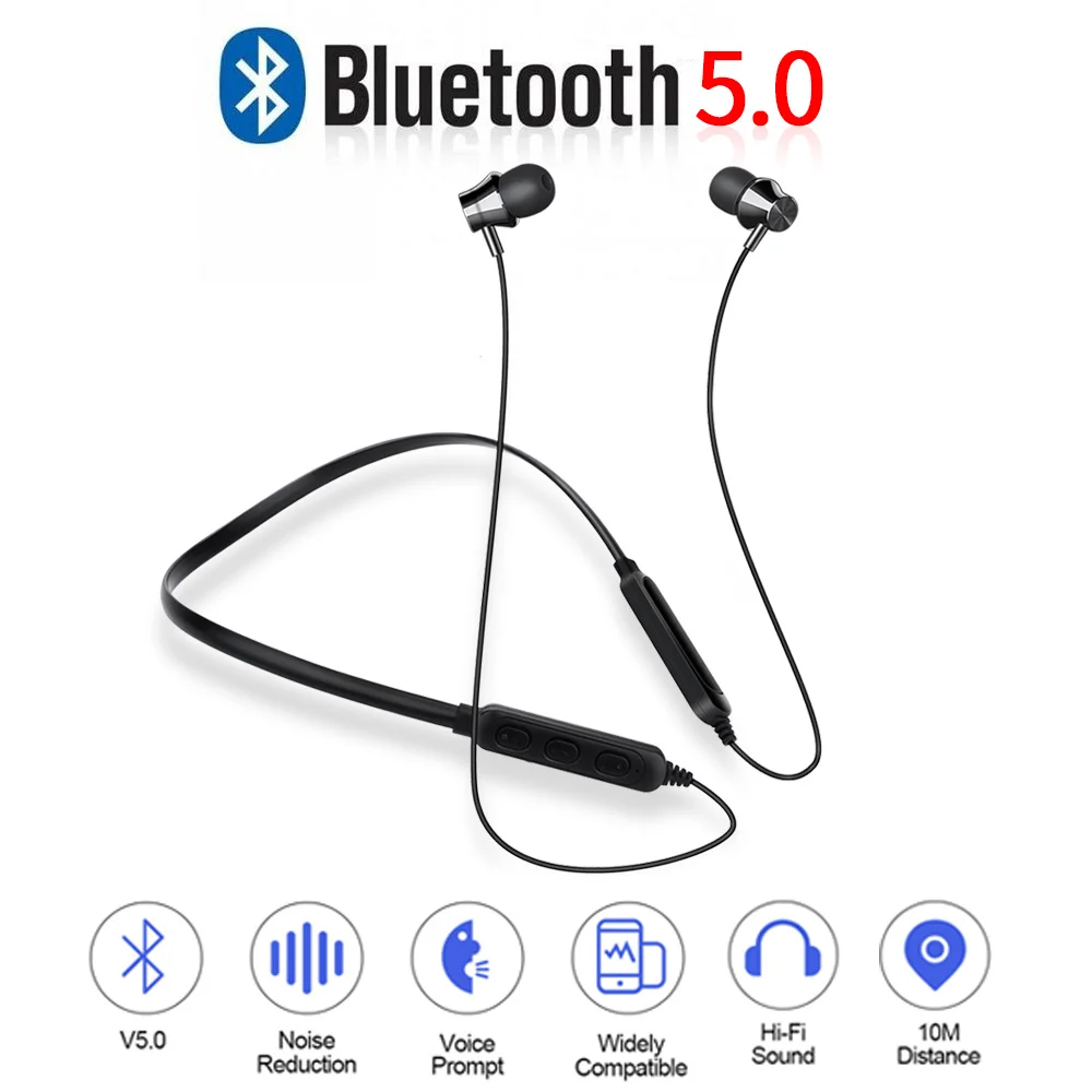 Cewaal Bluetooth наушники, беспроводные наушники 5,0, Спортивная гарнитура с шейным басом, стерео, водонепроницаемые с микрофоном для iPhone, Xiaomi