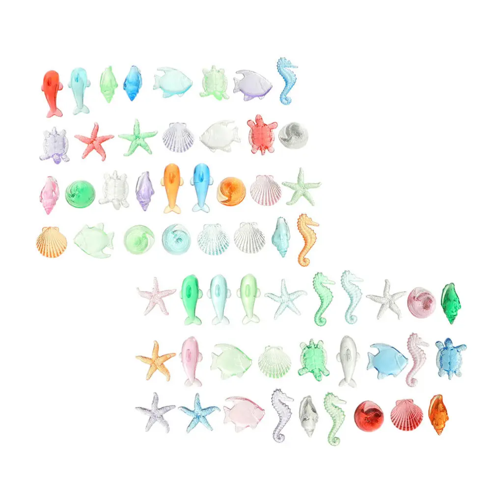 

200Pcs Lifelike Ocean Animals Models Simulation Acrylic Toys (Assorted Color)
