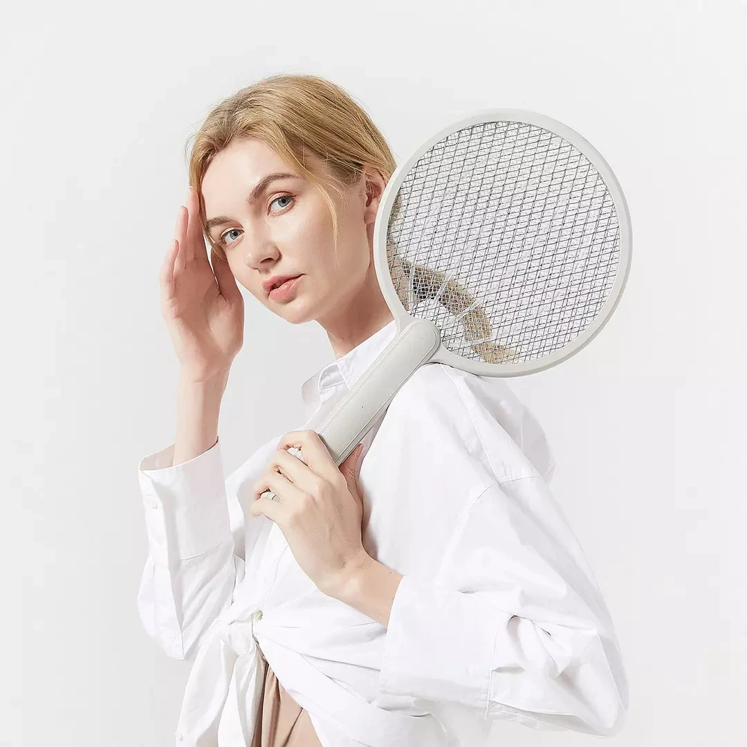 

2021Xiaomi Qualitell Powerful Electric Mosquito Swatter Three-layer Protection Grid Double Safety Switch Handheld Mosquito-Kille