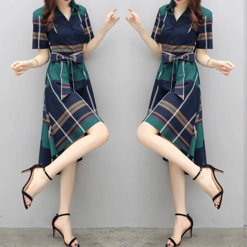2019 весеннее и осеннее Новое Женское клетчатое платье с длинными рукавами а тип