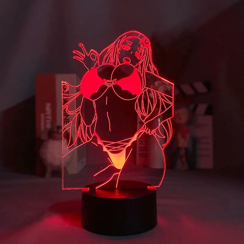 

Zero Two Japanese Anime Cartoon for Fans atmosphere multi-color with remote 3d Picture Lamp Bluetooth Control Battery Operated