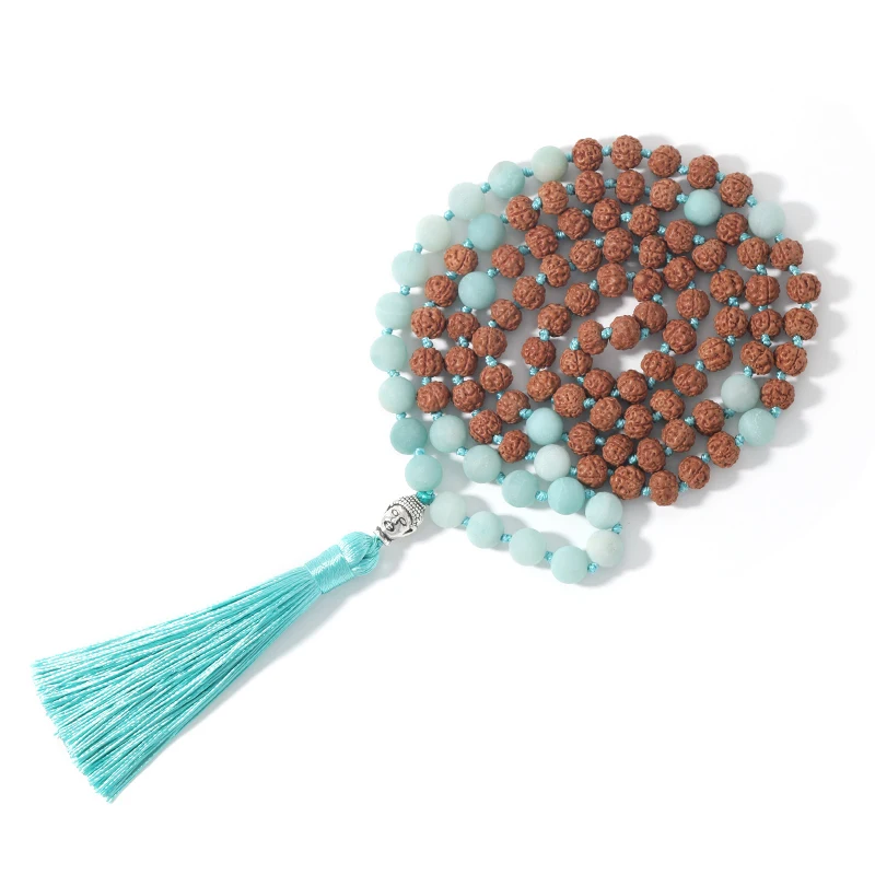 Джапамала бисерное ожерелье с узелками Rudraksha108 мала-Розарий благословение Йога