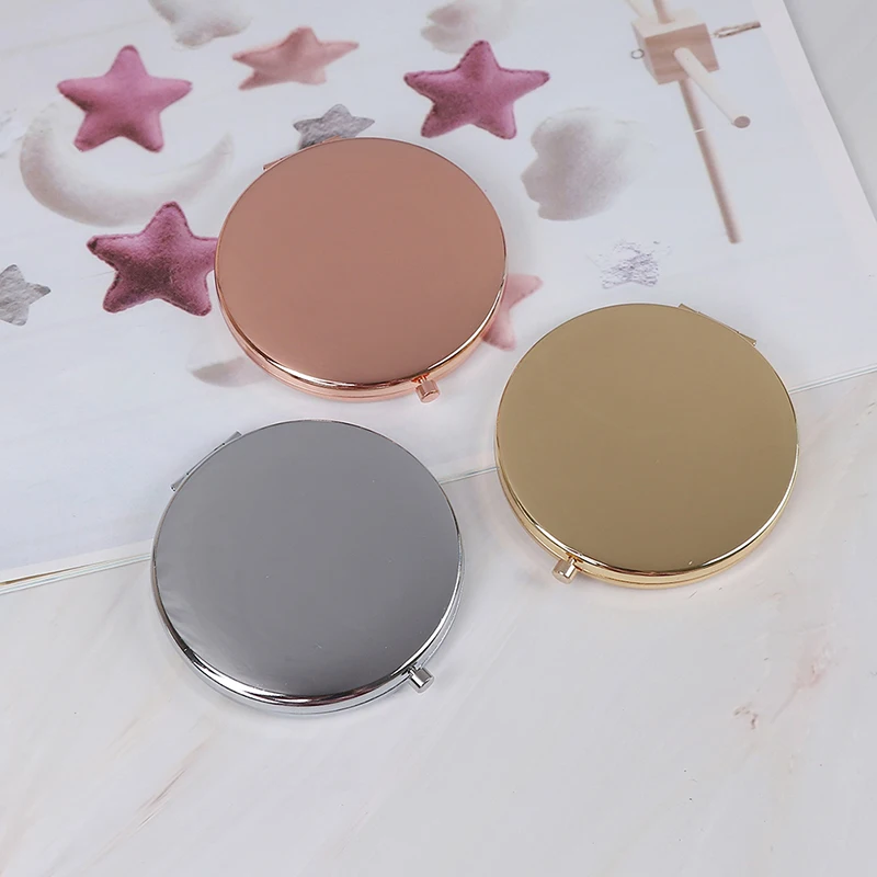 1 PC Portable Folding Mirror Compact Stainless Steel Metal Makeup Cosmetic Pocket Beauty Accessories |