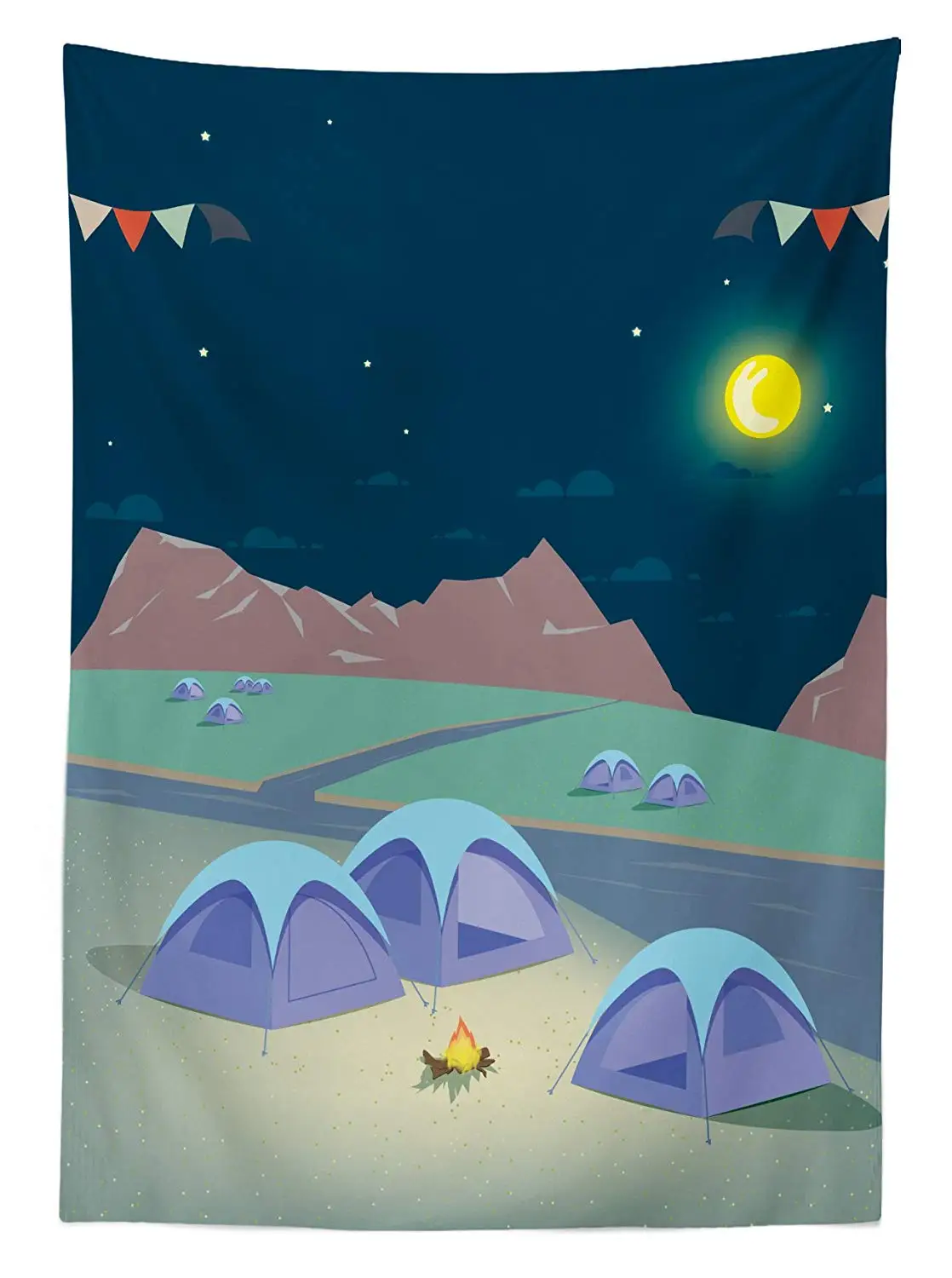 Туристическая скатерть для активного отдыха тематический дизайн с спокойным