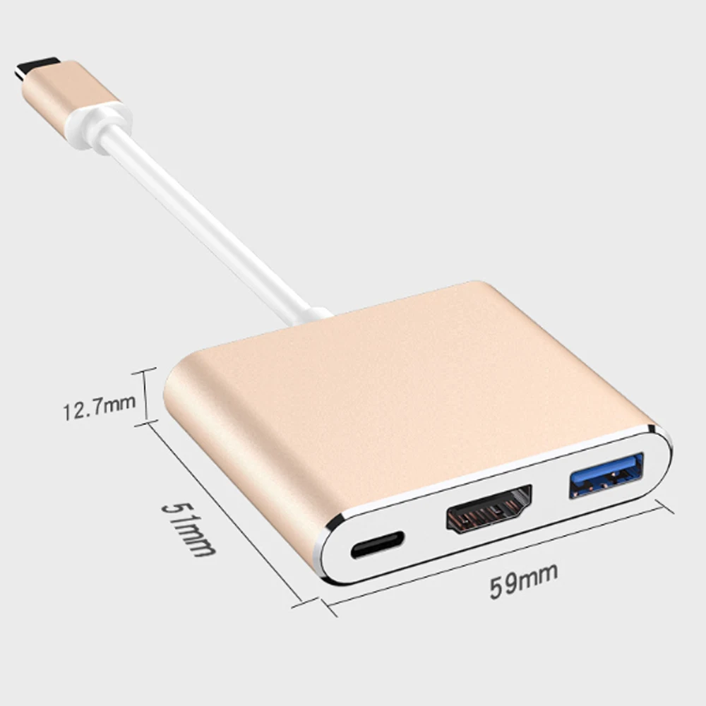 Переходник с type c на HDMI 3 в 1 usb для совместного использования фильмов большем