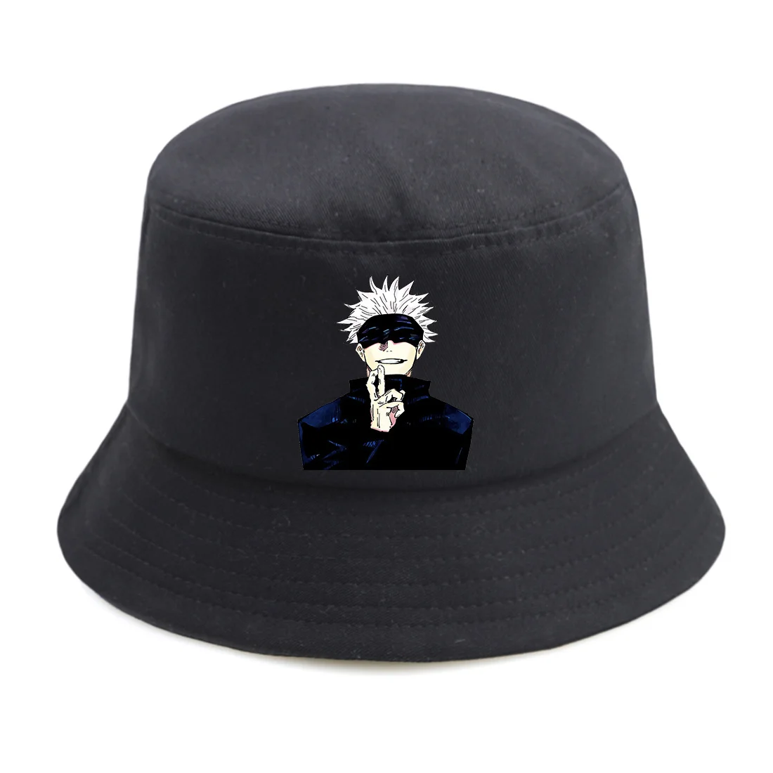 

Панама в Корейском стиле для мужчин и женщин, Повседневная Панама в стиле комиксов, юютсу, кайшэнь, годжоу, Сатору, верхняя одежда, одноразме...