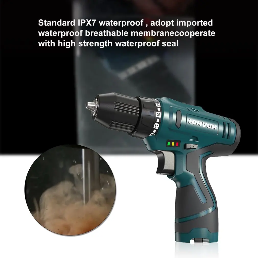 Беспроводная электрическая дрель 25 в с литиевой батареей постоянного тока 2