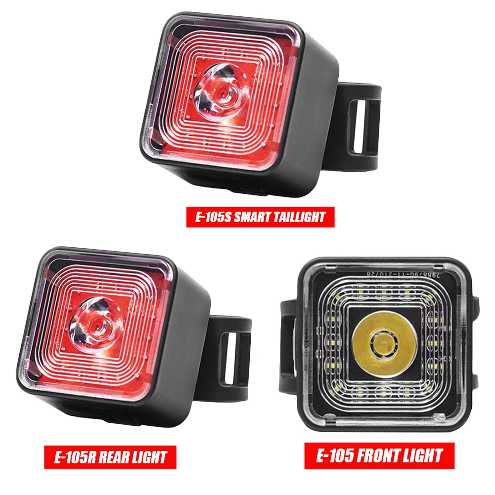 High Lumen Bicycle Front Light Smart Sensing Rear Light Set IP66 Waterproof MTB Taillight Road Bike Night Cycling Safety Lamp