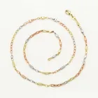 XP Jewelry- (47 см x 3 мм) Mix 3 бусины золотого цвета Chian ожерелья для женщин модные украшения