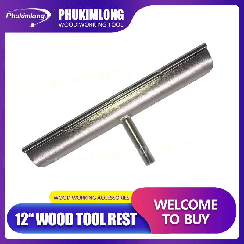 Phukimlong 12'' Tool Rest For Wood Turning Lathe Wood Spindle Turner's Tool Rest Set Robust Woodturning Tool Rest For Mini