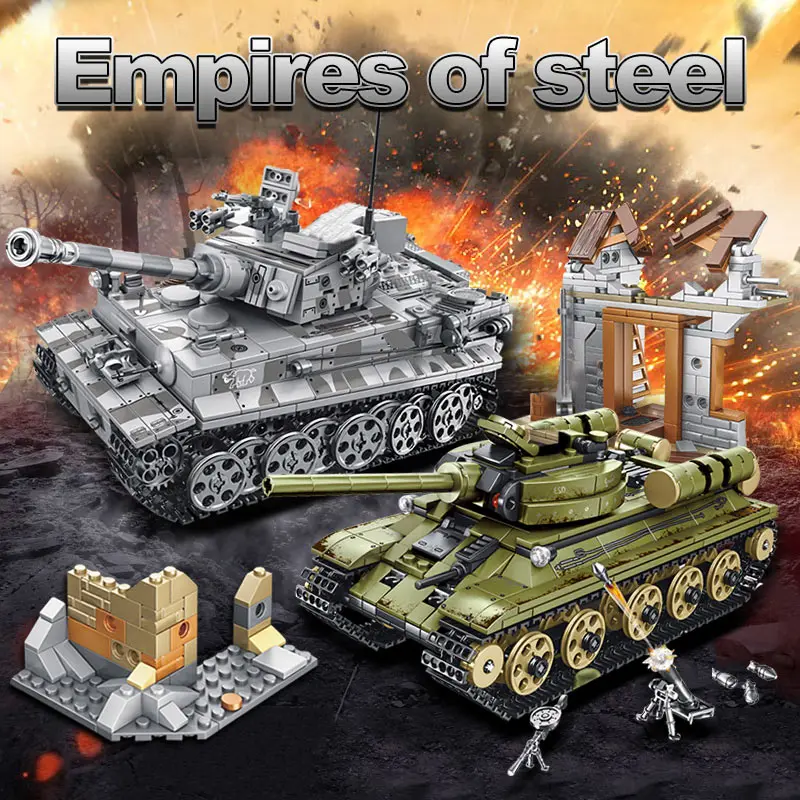 Высокотехнологичный город армейский грузовик немецкий танк тигр T-34