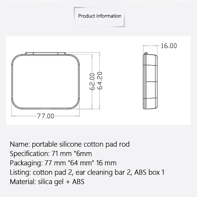 4 шт./кор. многоразовые ватные палочки для чистки ушей силиконовые моющиеся