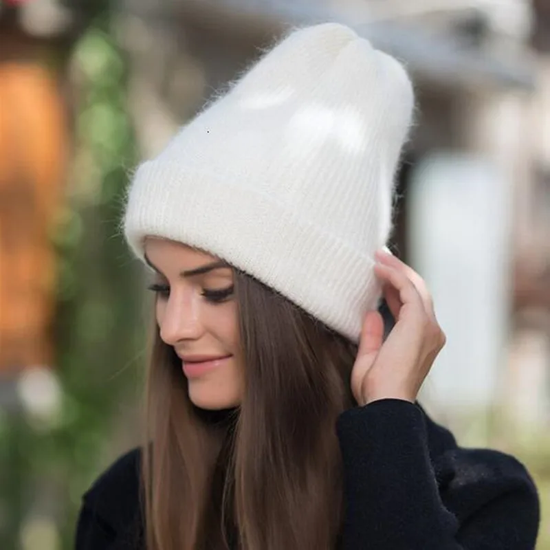 

Hot Selling Winter Hat Real Rabbit Fur Winter Hats For Women Fashion Warm Beanie Hats Women Solid Adult Cover Head Cap