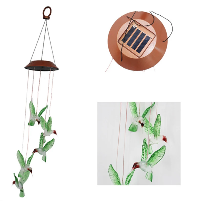 

Fashion Solar Energy Wind Chimes Cute Multicolor Outdoor Garden Porch Balcony Home Decoration Star Moon Wind Bells Ornament