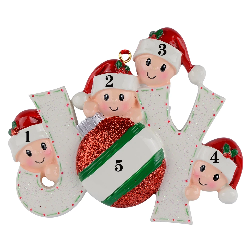 Радость членов семьи из 4 полистоуна глянцевые акценты персонализированные