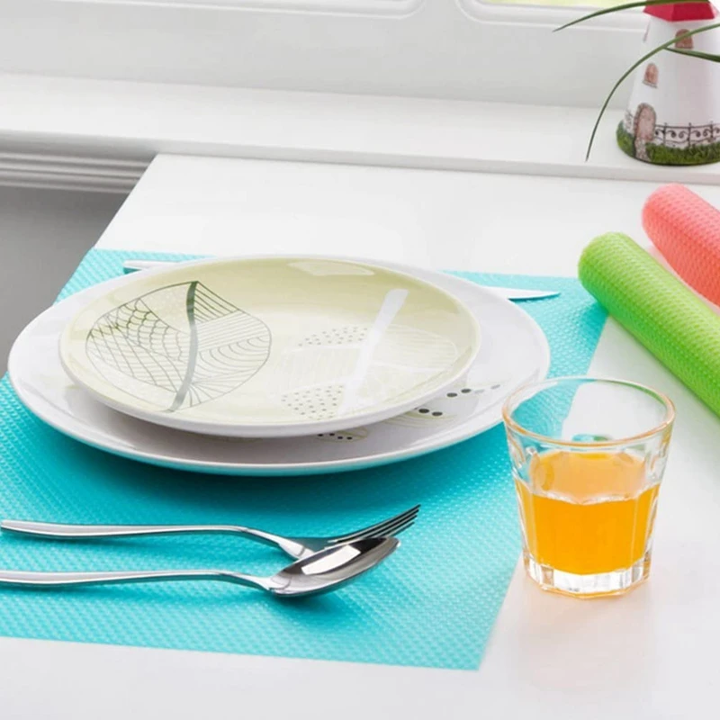 

8 Pcs Refrigerator Mats,Plastic Non Self-Adhesive EVA Shelf Liners Refrigerator Liners Fridge Mats Drawer Table Placemat