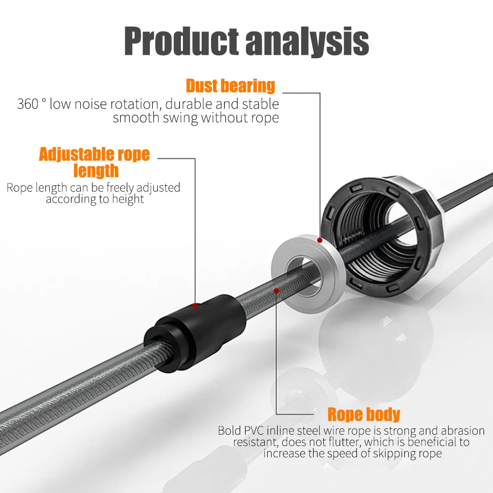 Движения гаджет Скакалка подарки ABS Черный Спорт Регулируемый игрушка для