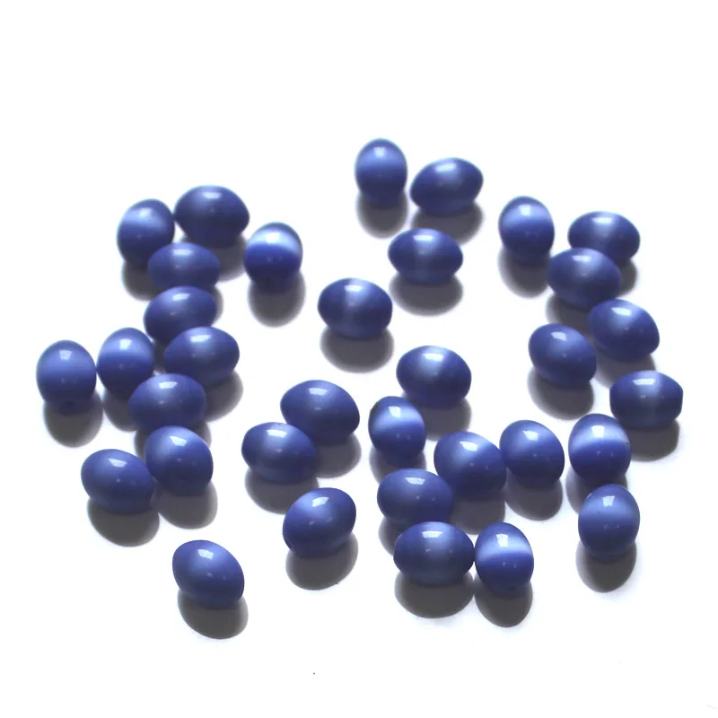 Бусины кошачий глаз овальной формы сделай сам 100 шт. белого и синего цвета