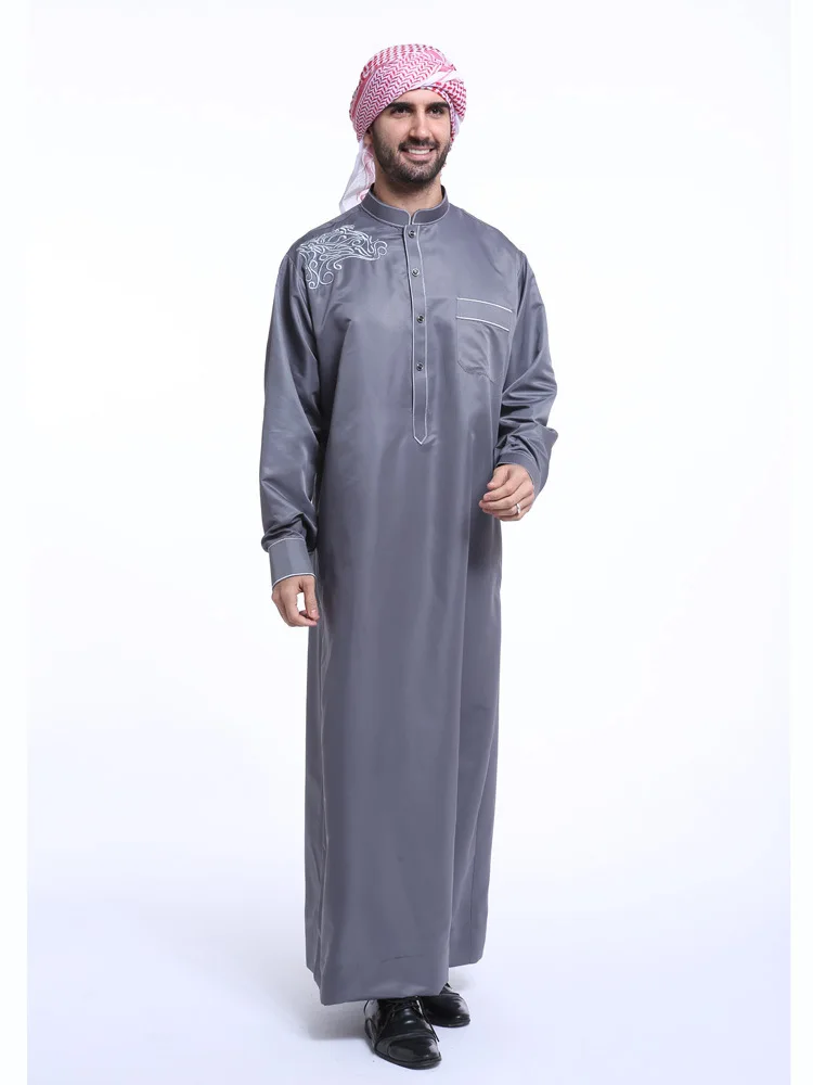 Turkish Kaftan Men Dubai Arabic Jubba Thobe Male Muslim Costumes Plus Size Maxi Robe Worship Service Gilding Islamic Clothing