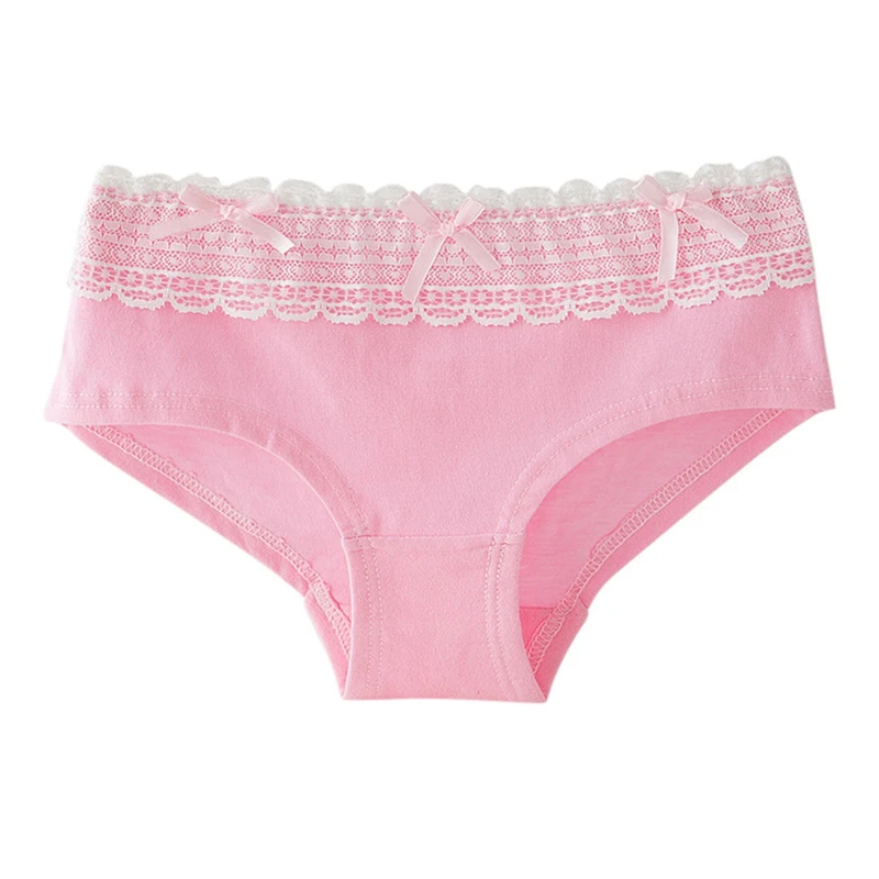 * 2019 милые трусики женские хлопковые кружевные трусы с бантом со средней посадкой