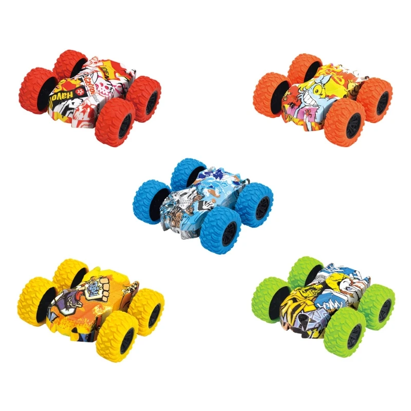 

Pull Back Cars Friction Powered Vehicles, Inertia-Double Side Stunt Graffiti Car Off Road Model Toy Car Best Toys Gift