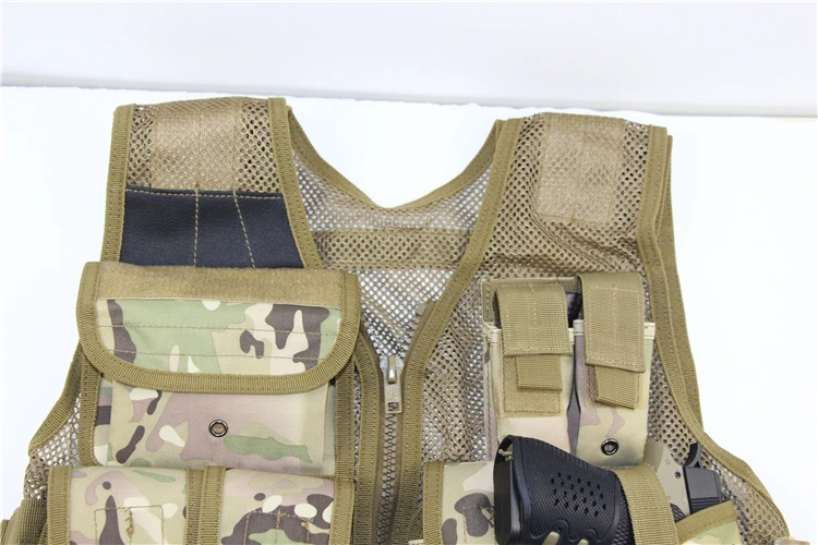 Тактический военный Molle сетчатый жилет Многофункциональный Открытый регулируемый камуфляж черный Быстросохнущий рыболовный жилет охотничья куртка одежда