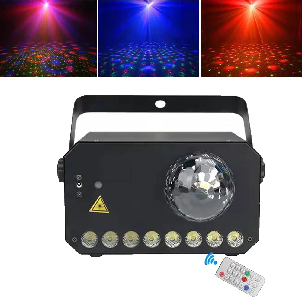 3IN1 LED Effect Stage Lighting Remote Control Disco Magic Ball LED Strobe Light DJ Party Laser Lights LED Par Effect Wash Light