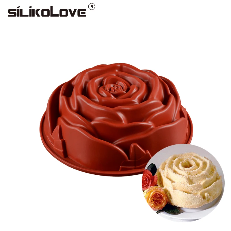 

SILIKOLOVE Big Rose Cake Mold Flower Mold Silicone Mold For DIY Baking Mousse French Desserts Kitchen Baking Tools