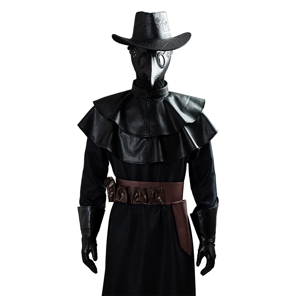 

Steampunk Plague Doctor Bird Beak Mask Cosplay Costume Long Robe Cape Outfits Halloween Carnival Suit