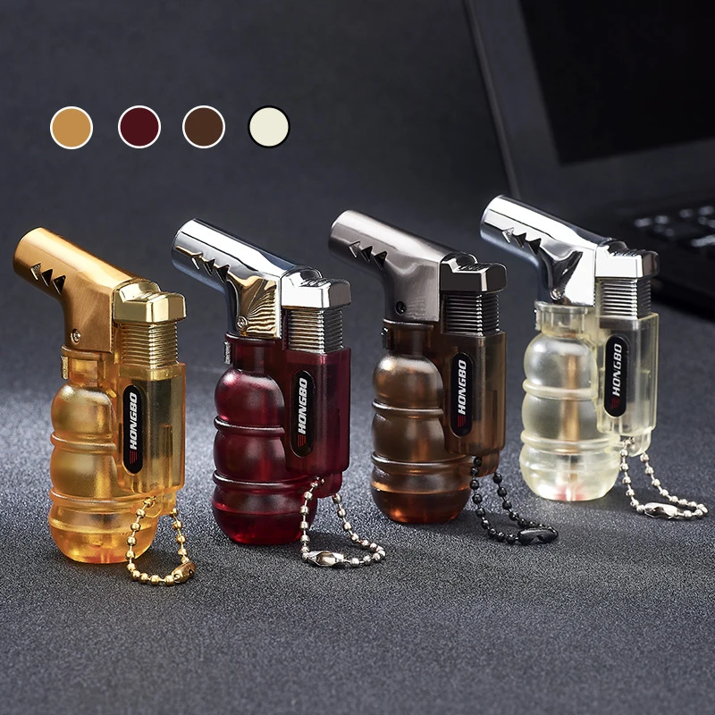 

Visible Gas Butane Jet Lighter Turbine Torch Lighter Fireproof Windproof Spray Gun Metal Lighter 1300 C Gas Free Cigarette Acces