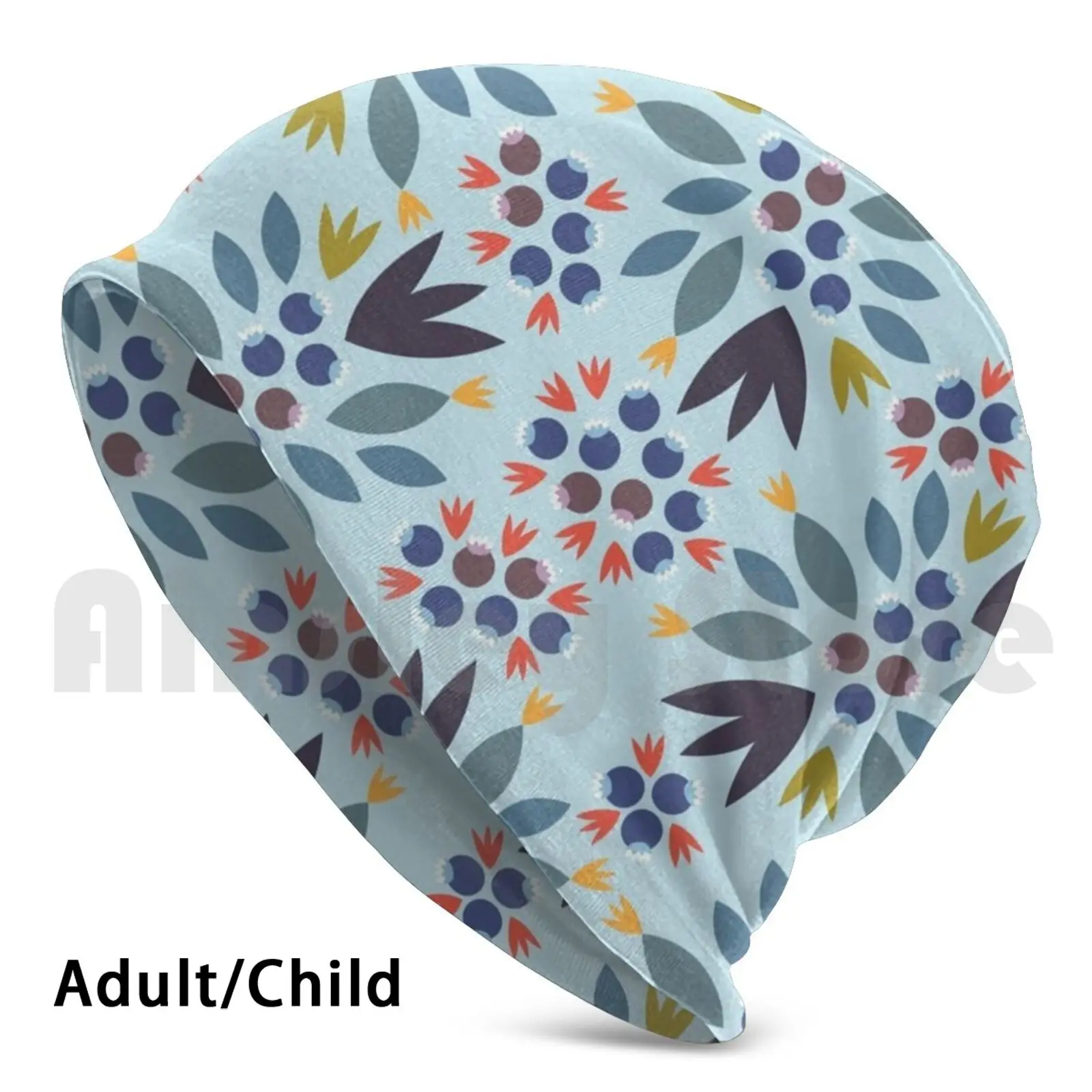 Шапка с черникой 1346 шапка ягоды красные синие яркие смелые Цветочные продукты