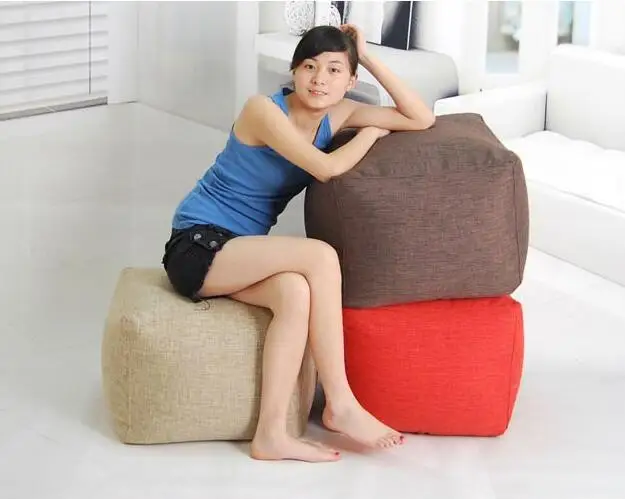 Квадратная ленивая Сумка бини чехол для диванов водонепроницаемый без набивки