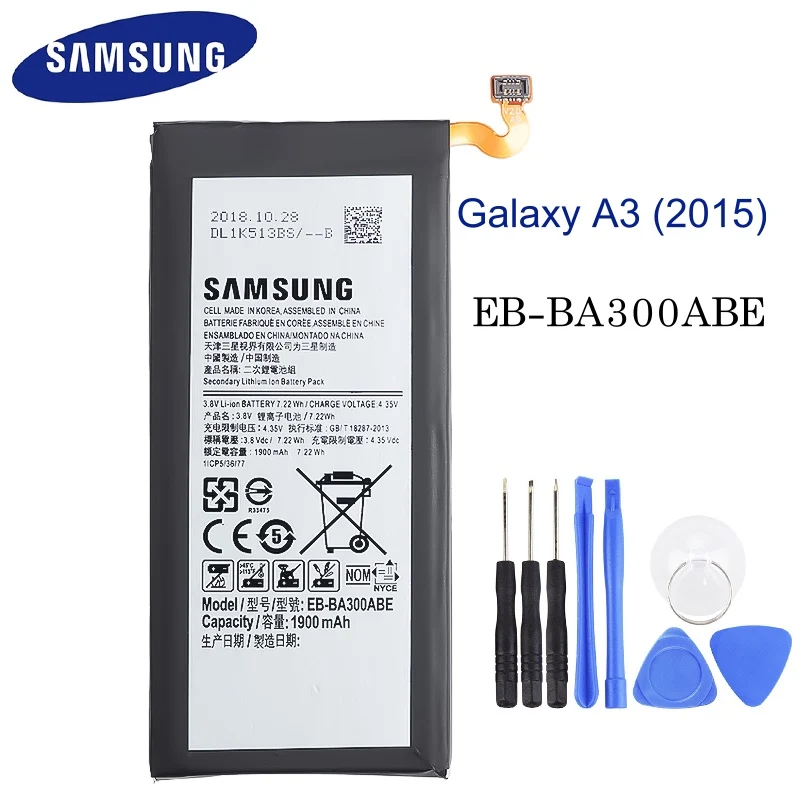 Оригинальная запасная аккумуляторная батарея для Samsung Galaxy A3 A300 1900