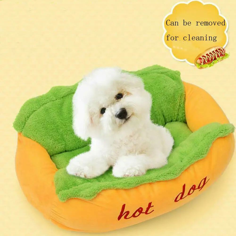 Pet Bed Cotton Hot Dog Shape Kennel Cat Nest Puppy House Warm Mat Cushion Washable Pad | Дом и сад