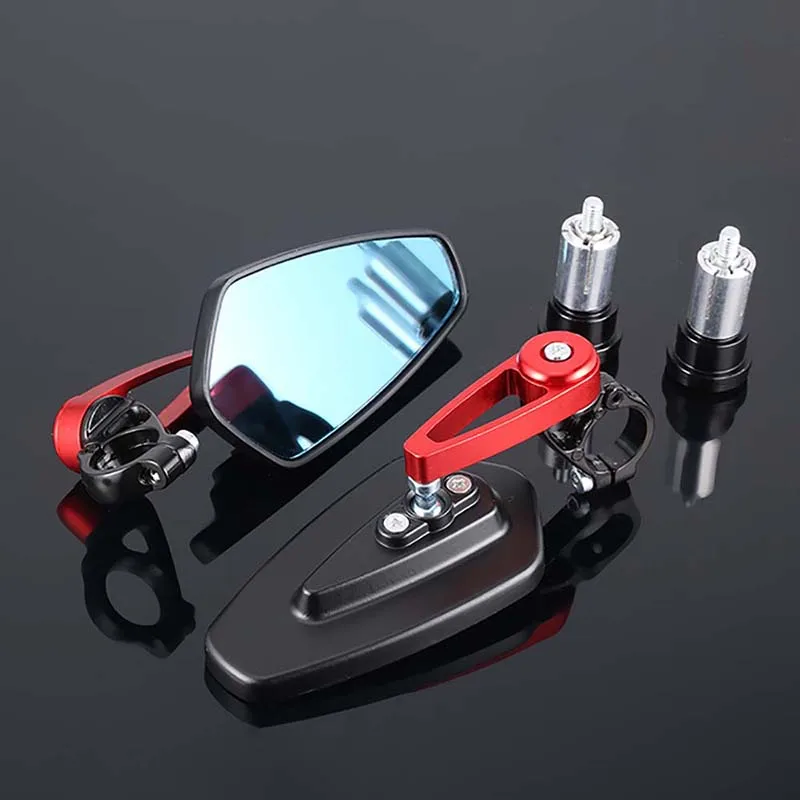

2Pcs Universal 7/8" 22mm Motorcycle Scooters Side Rearview Mirrors Cafe Racer Moto Handlebar Aluminum alloy End Bar Mirror