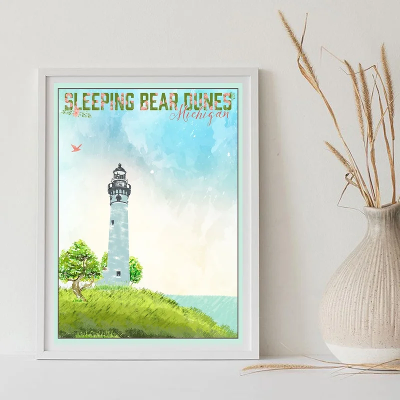 

Фон для фотографирования с изображением спящего медведя дюн, Мичигана