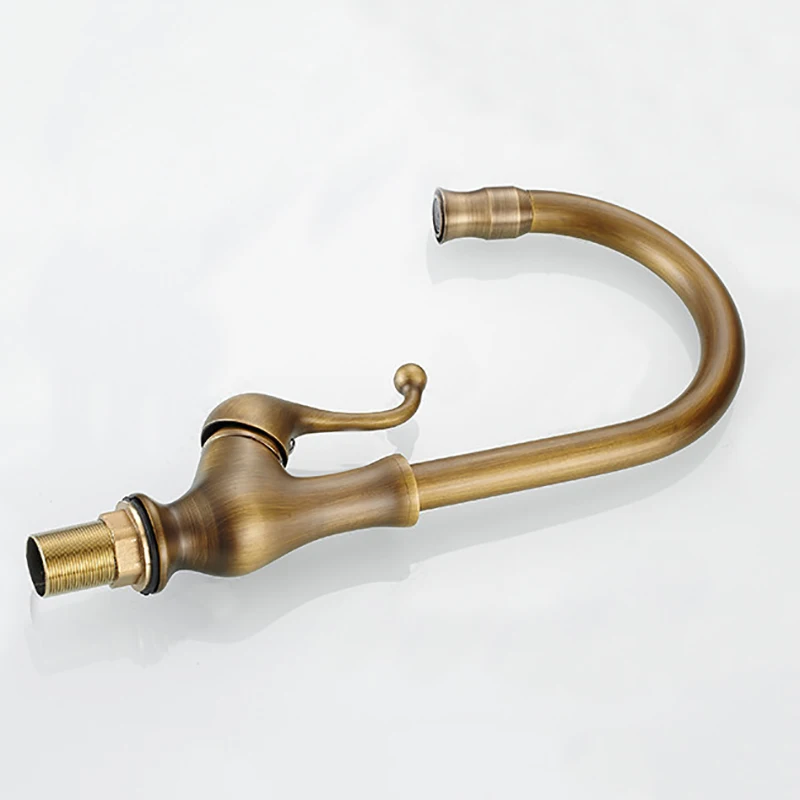 Новое поступление Поворот на 360 градусов античный латунный кухонный кран с одной