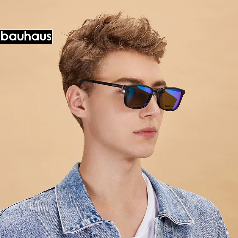 Bauhaus 3в1 оправа с сердечником памяти внутри, поляризованные Магнитные очки с зажимом, очки с зажимом, очки для близорукости, очки для ночного видения