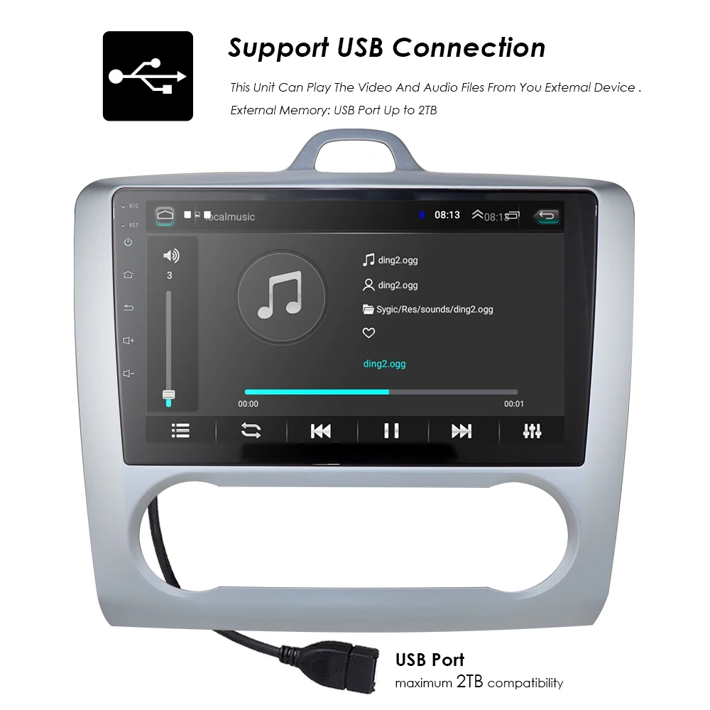 Для 2004 2005 2006-2011 Ford Focus Exi на Android 9,0 2 DIN 9 дюймов gps навигации сенсорный экран Quad-core автомобильный радиоприемник 3g