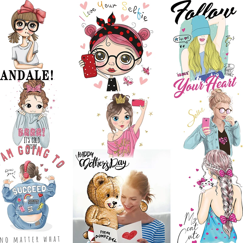 

Iron-On Transfer For Clothing Fashion Flower WOmen Girls Patches For Clothes Washable T-Shirts Hoodies Thermo Sticker Applique