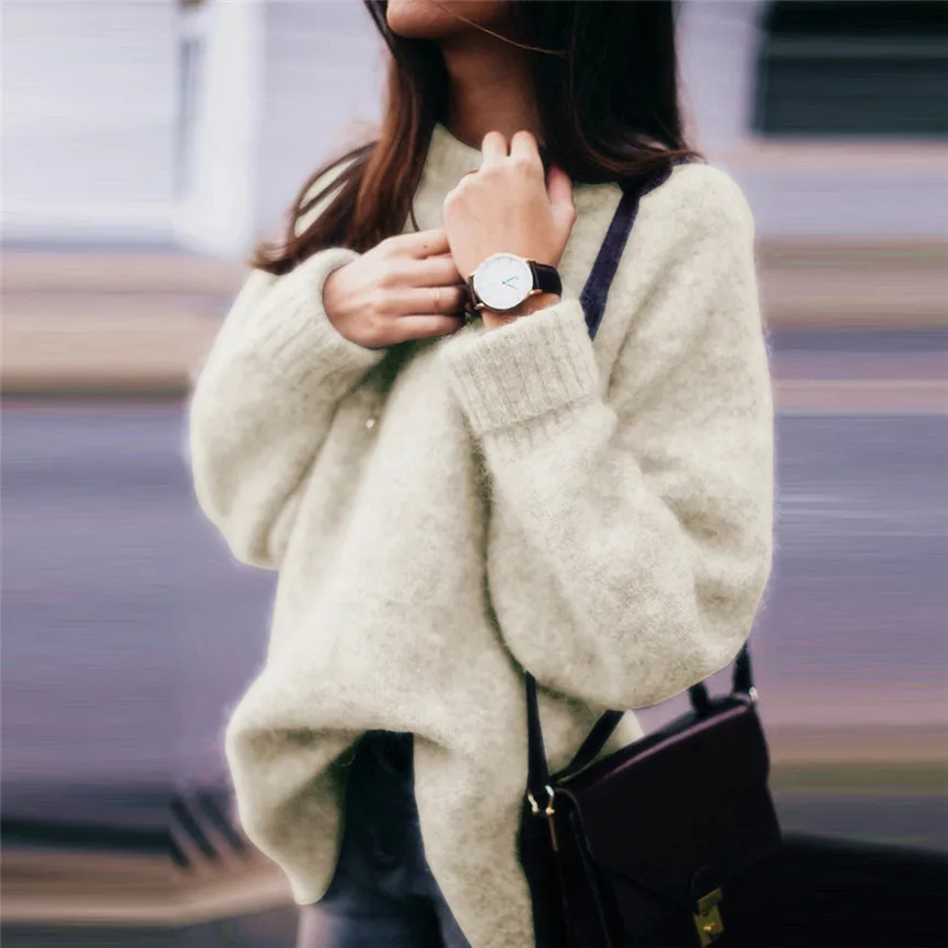 Новинка 2019 свободный толстый теплый зимний пуловер свитер женский джемпер