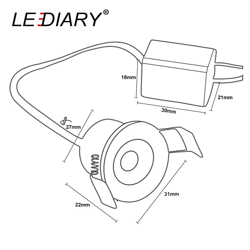Светодиодный мини светильник LEDIARY 27 мм 1 5 Вт 100 240 В|led downlight|mini led downlightled mini spot light |