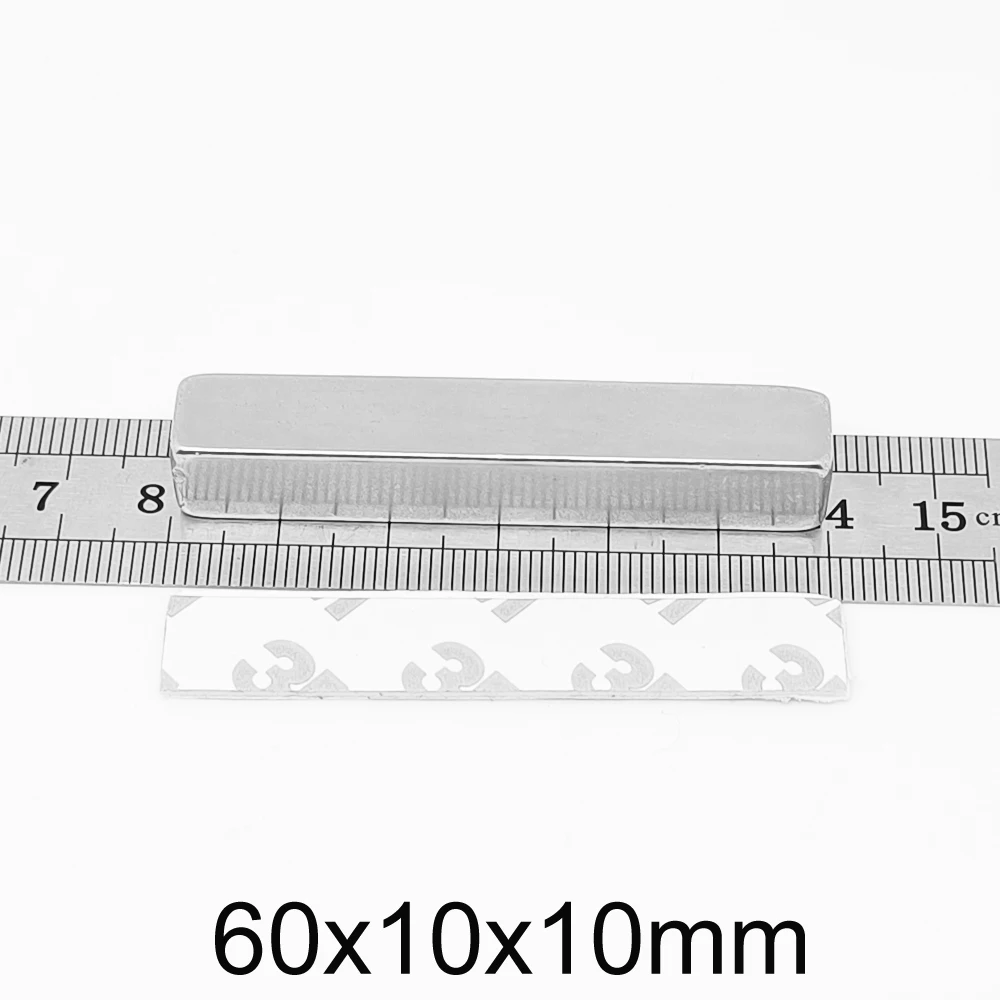 

1/2/5/10 шт. лист 60x10x10 мм мощные магнитные магниты с лентой 3 м 60*10*10 блок постоянный магнит NdFeB 60x10x10