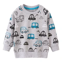 jumping meters autumn spring kids sweatshirts with cars print fashion boys clothes long sleeve cotton toddler costume tops