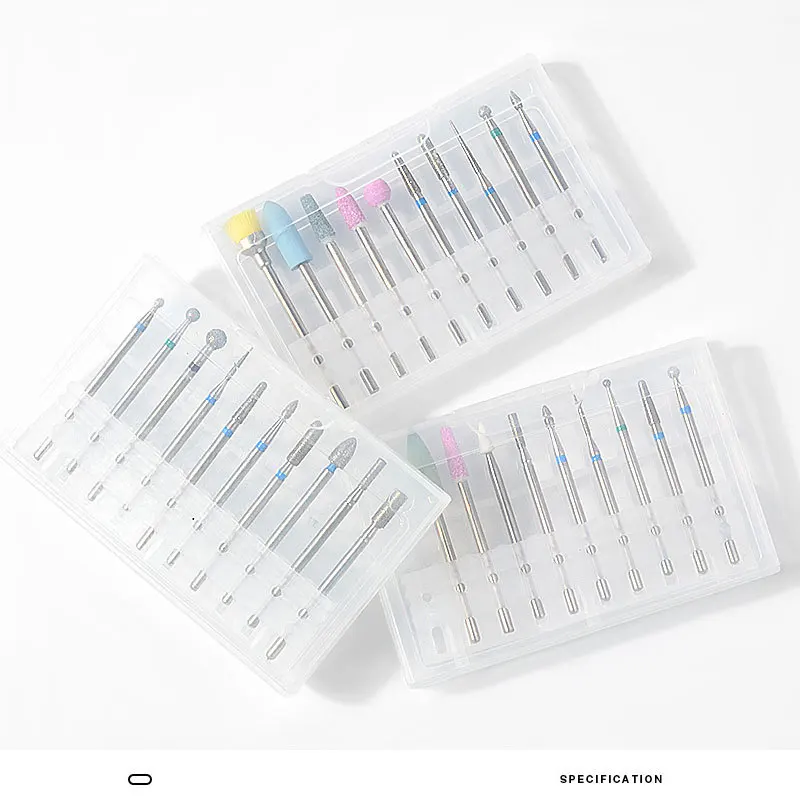 10 шт. профессиональный Электрический Маникюрный и педикюрный набор сверл