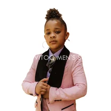 Rosa impressão blazer/veludo lapela crianças ternos/menina ternos 3 peça casaco + colete + calças conjunto/moda estilo floral/vestido de festa (4)