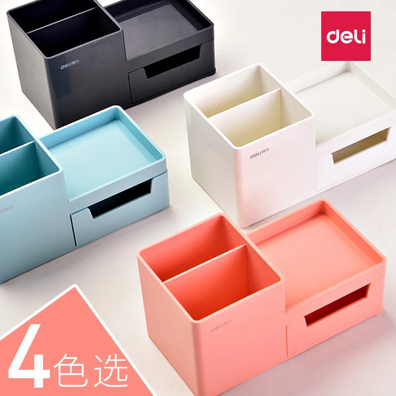 

Deli Various Creative Multifunctional Desktop Organizer Pen Holder Makeup Storage Box School Office Accessories Stationery